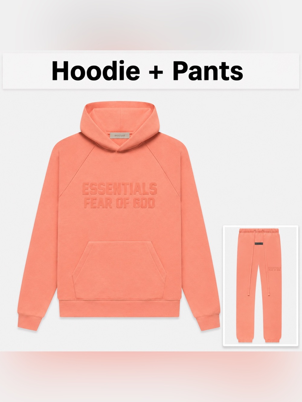 Fear of God ESSENTIALS Coral Hoodie + Pants Set NWT all sizes